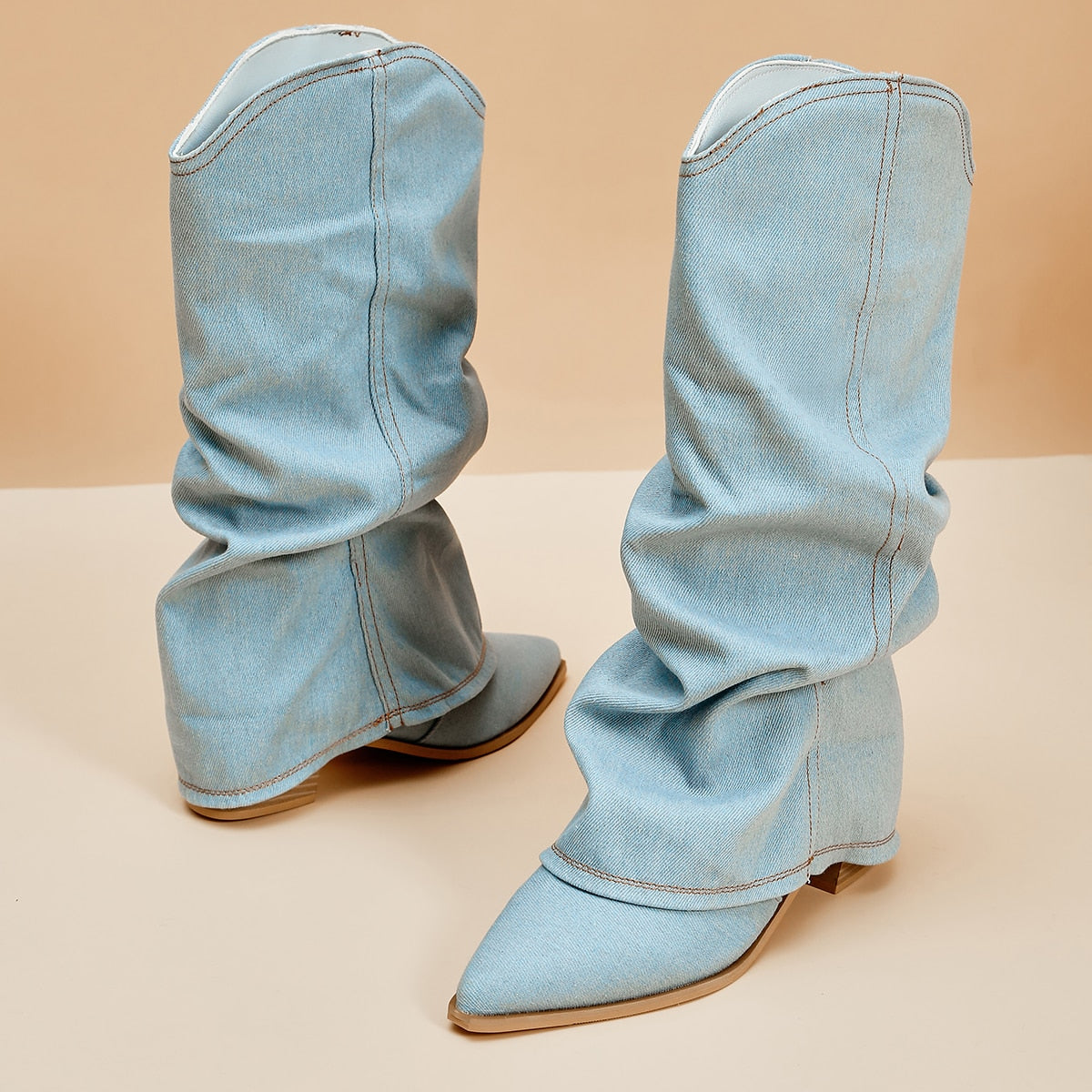 Denim Wrangler Boots