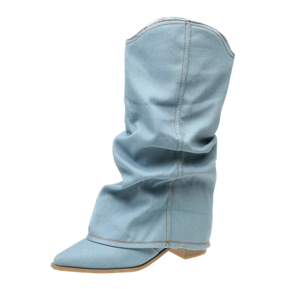 Denim Wrangler Boots